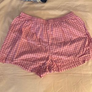 Light purple checkered sleep shorts